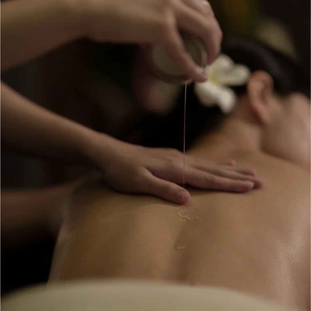Traditional Thai massage in progress